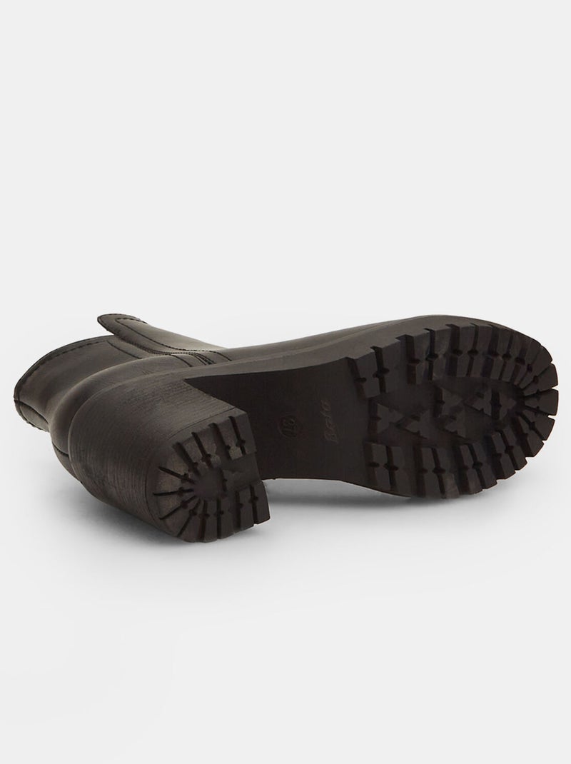 Bottines à talon large BATA Noir - Kiabi