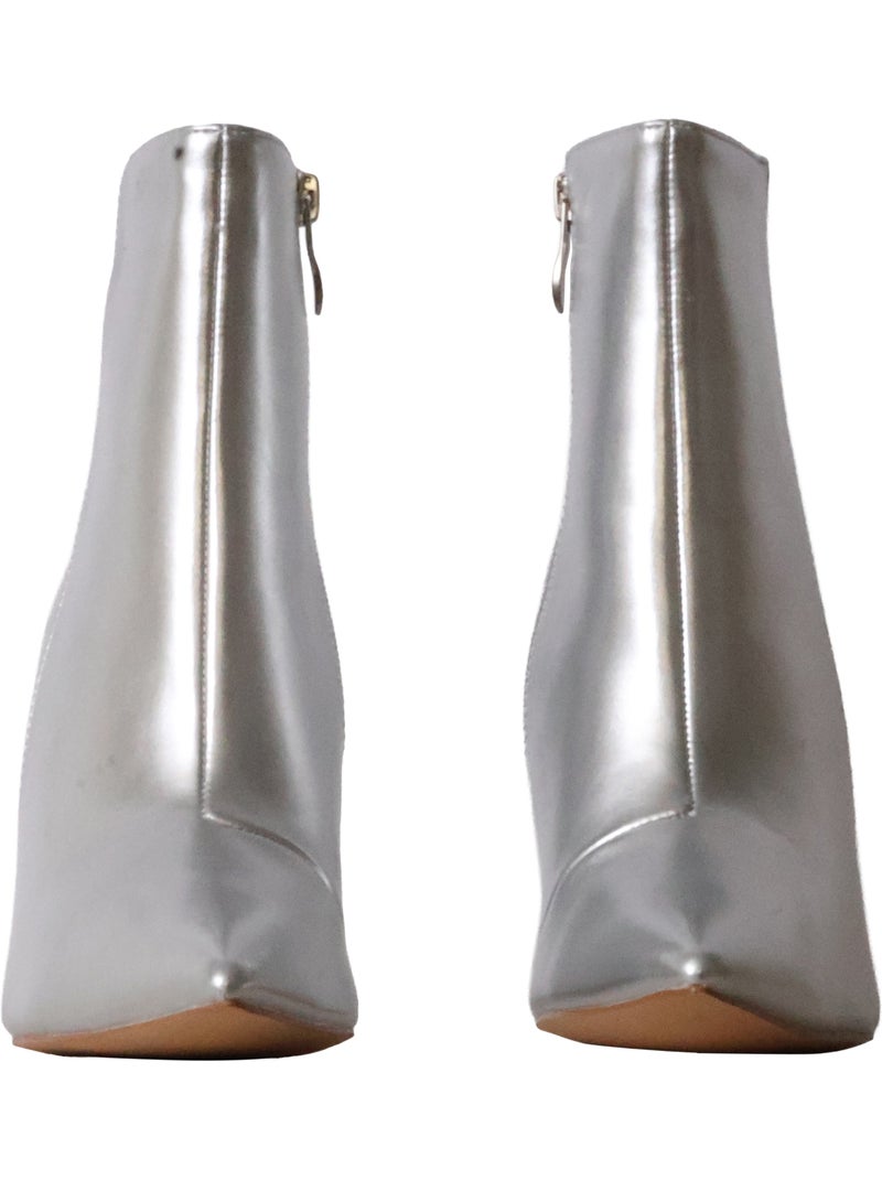 Bottines à Talon Zip Joia Argent - Kiabi