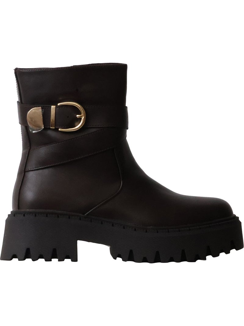 Bottines à Talon Zip Joia Marron - Kiabi