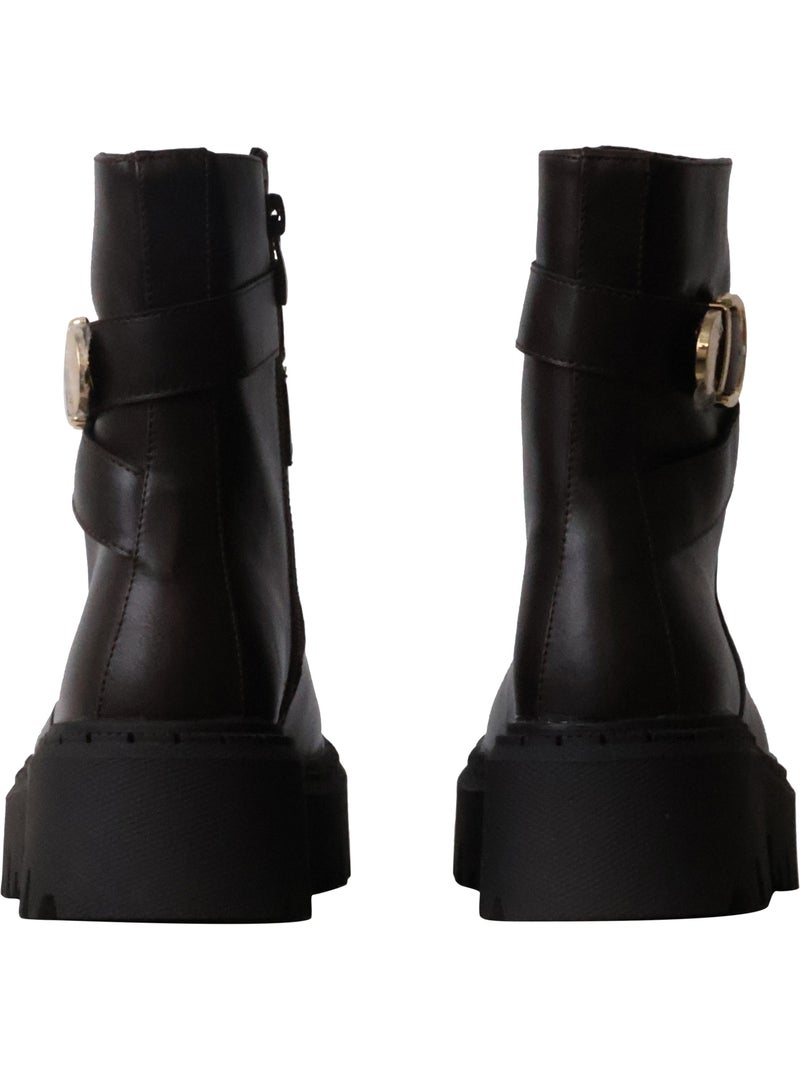 Bottines à Talon Zip Joia Marron - Kiabi