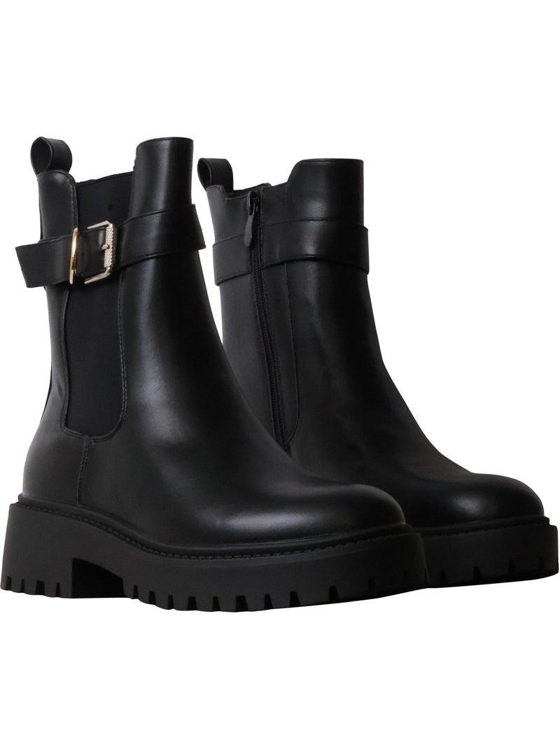 Bottines à talon zip joia Noir - Kiabi