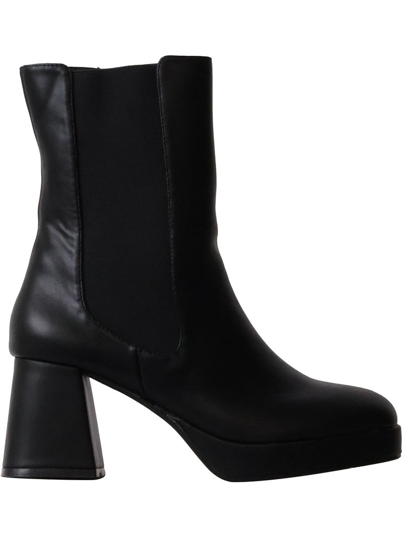 Bottines à talon zip joia Noir - Kiabi