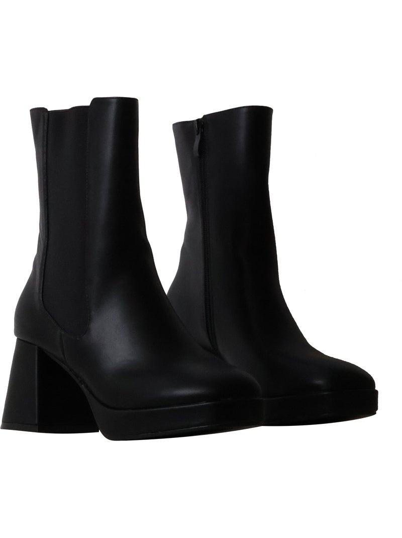 Bottines à talon zip joia Noir - Kiabi