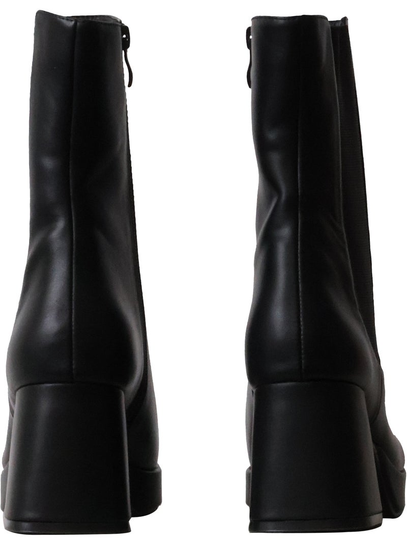 Bottines à talon zip joia Noir - Kiabi