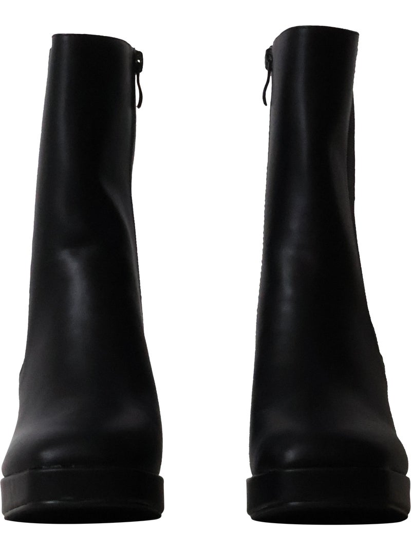 Bottines à talon zip joia Noir - Kiabi