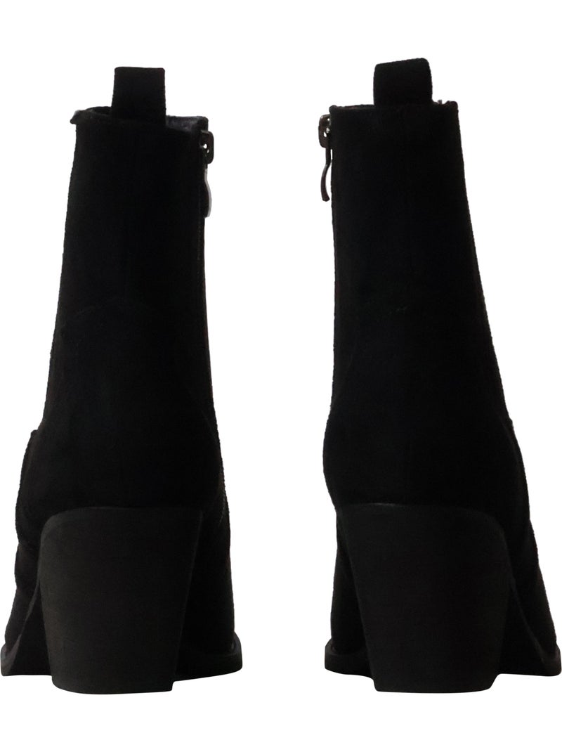 Bottines à talon zip joia Noir - Kiabi