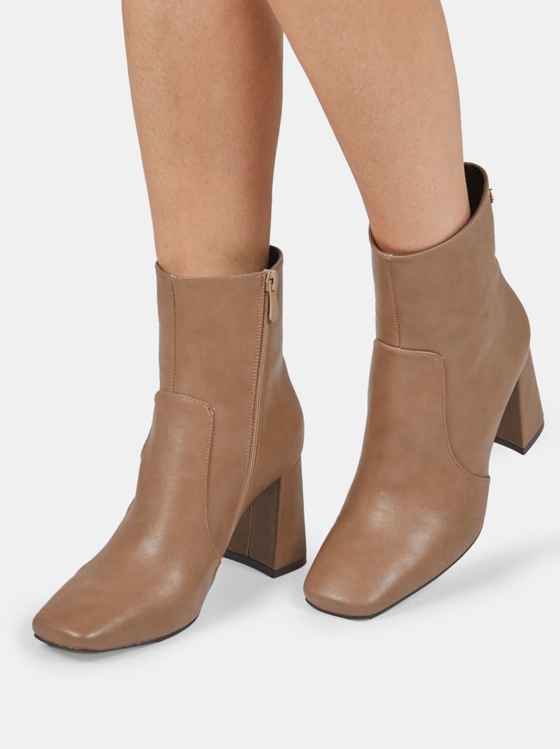 Bottines à talons Bata Red Label Taupe - Kiabi