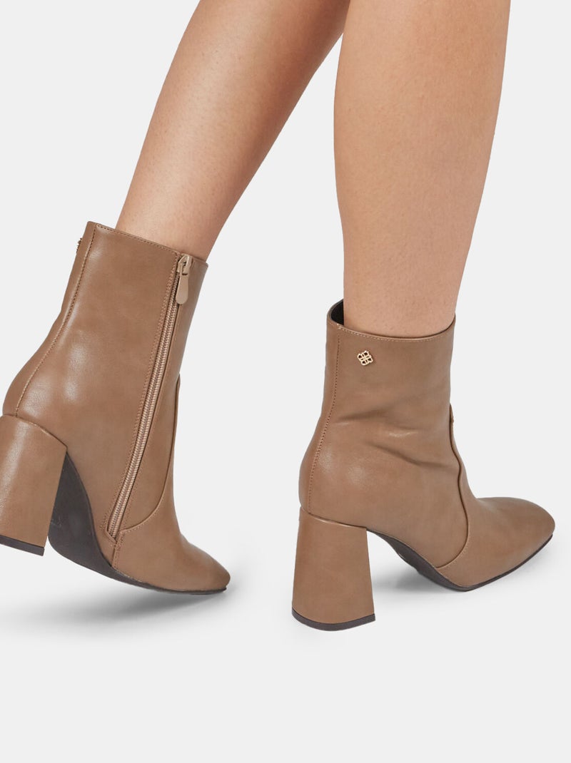 Bottines à talons Bata Red Label Taupe - Kiabi