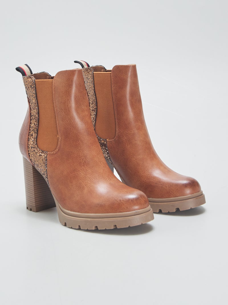 Bottines à talons MARRON - Kiabi