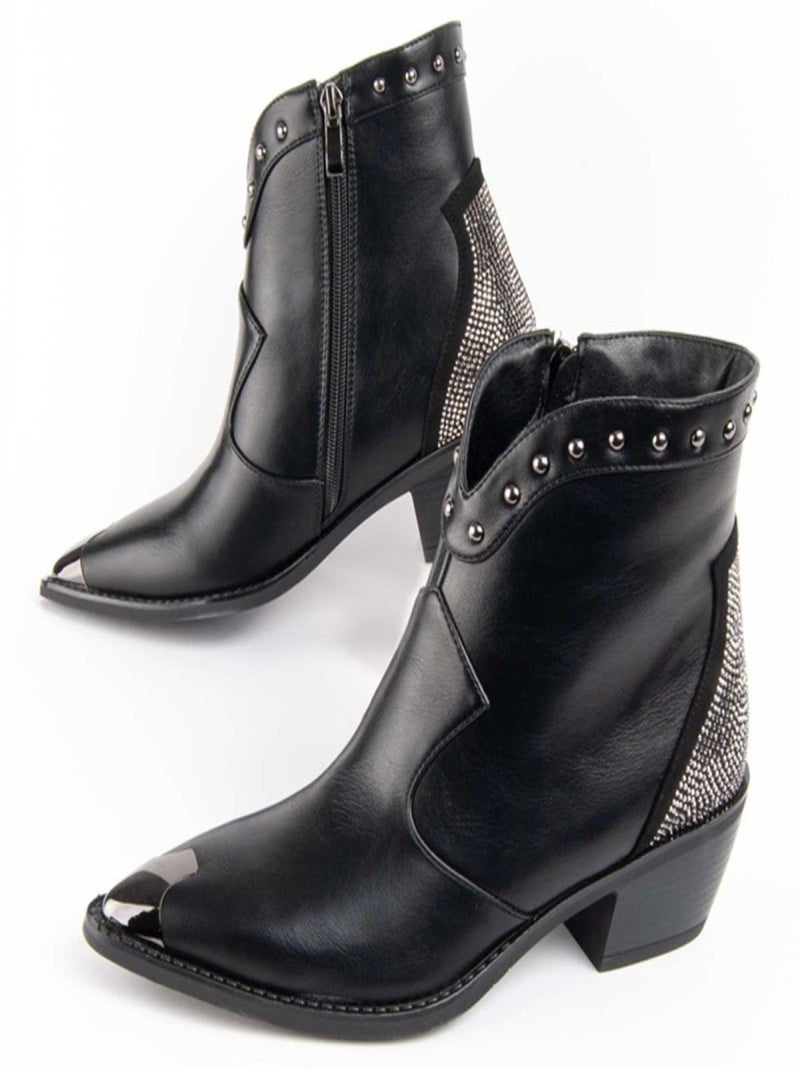 Bottines à talons Montevita Espuela5 Noir - Kiabi