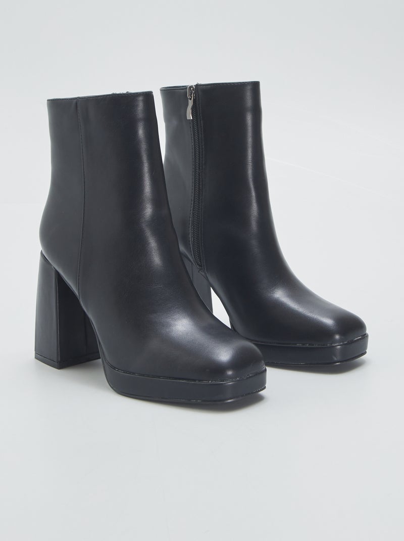 Bottines à talons noir - Kiabi