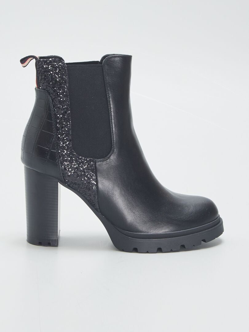 Bottines à talons noir - Kiabi