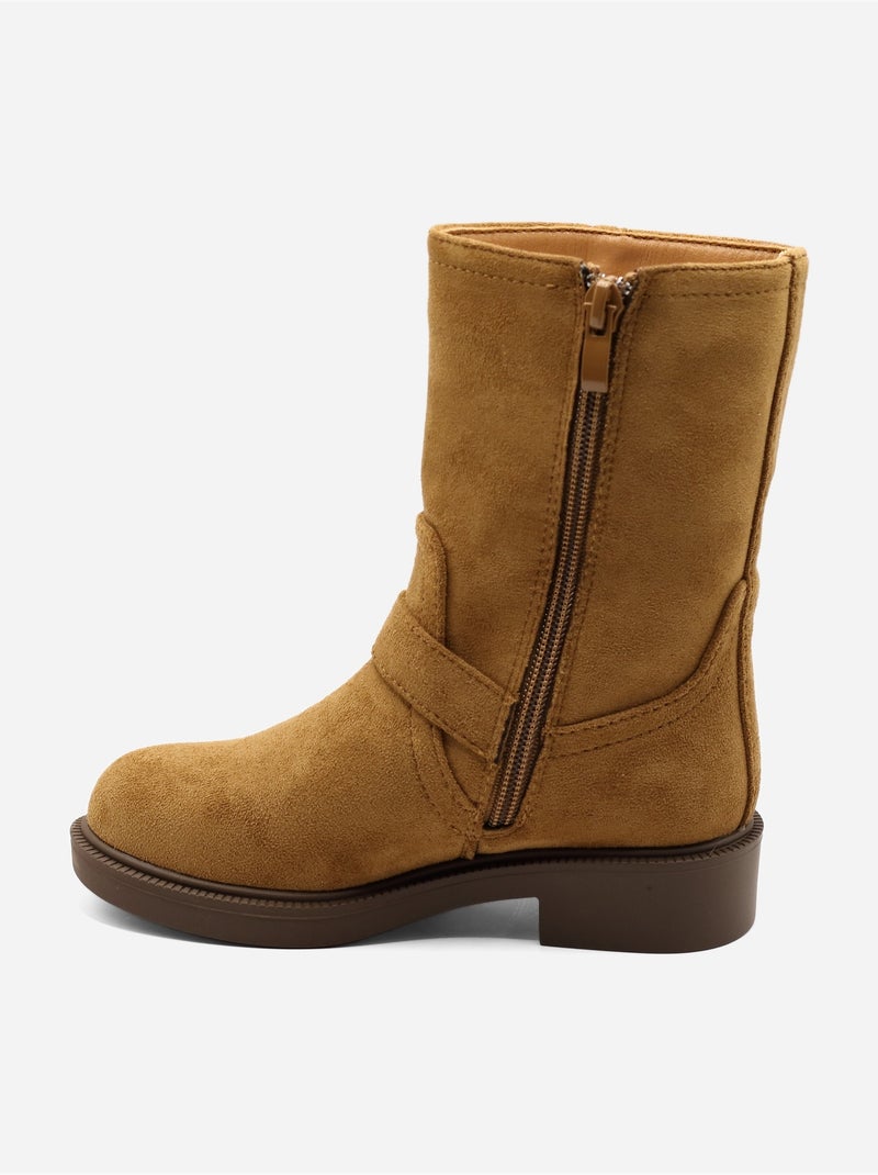 Bottines à zip Camel - Kiabi