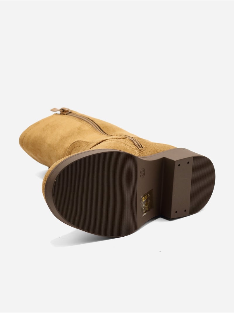 Bottines à zip Camel - Kiabi