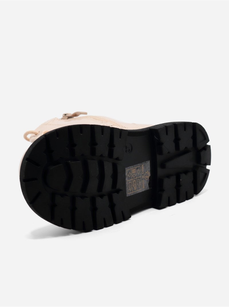 Bottines à zip Crème - Kiabi
