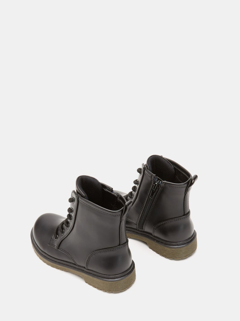 Bottines à zip et lacets BATA Noir - Kiabi