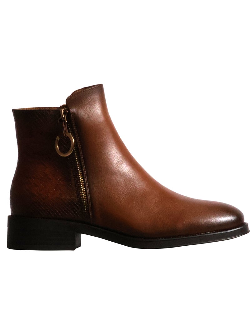 Bottines à zip findlay Marron - Kiabi