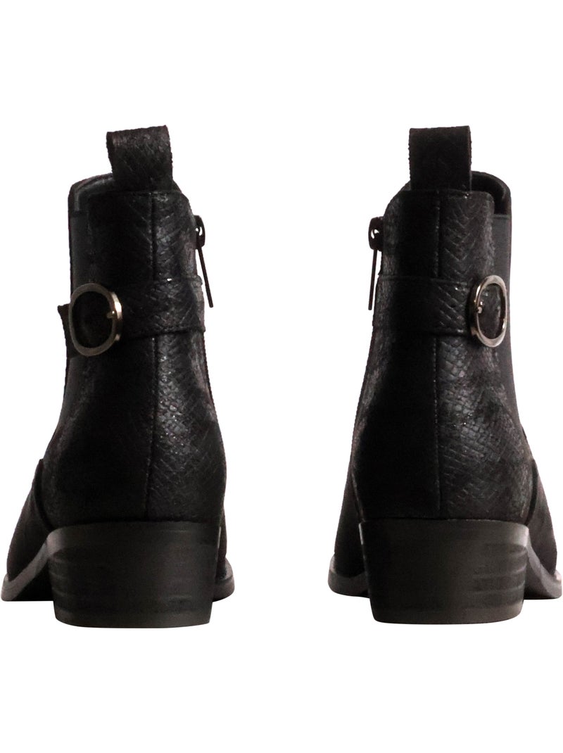 Bottines à zip findlay Noir - Kiabi