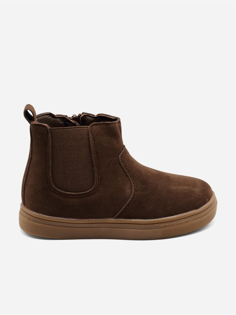 Bottines à zip Marron - Kiabi