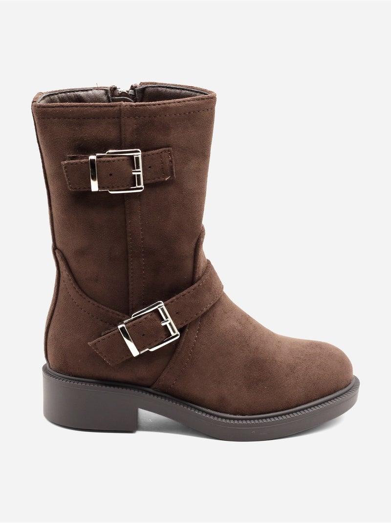 Bottines à zip Marron - Kiabi