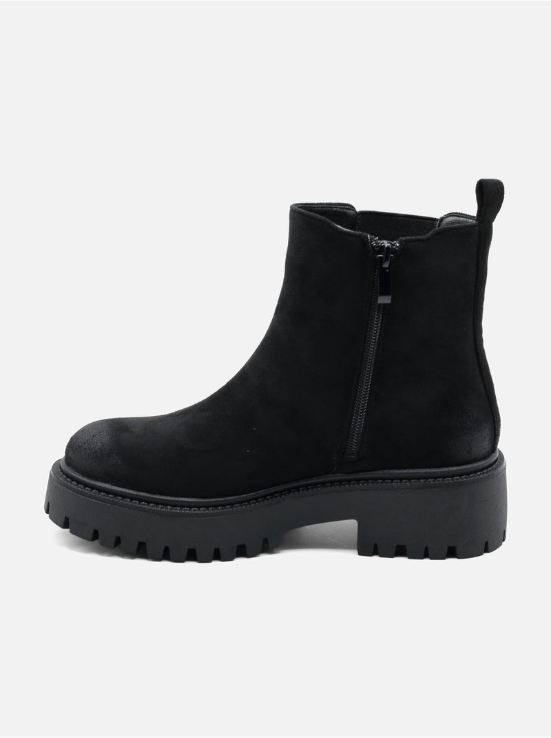 Bottines à zip Noir - Kiabi
