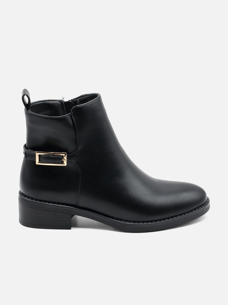 Bottines à zip Noir - Kiabi