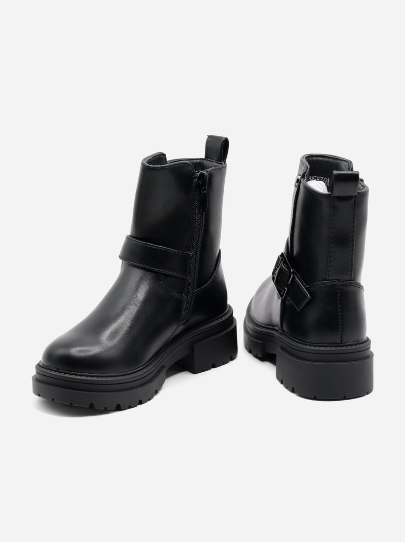 Bottines à zip Noir - Kiabi