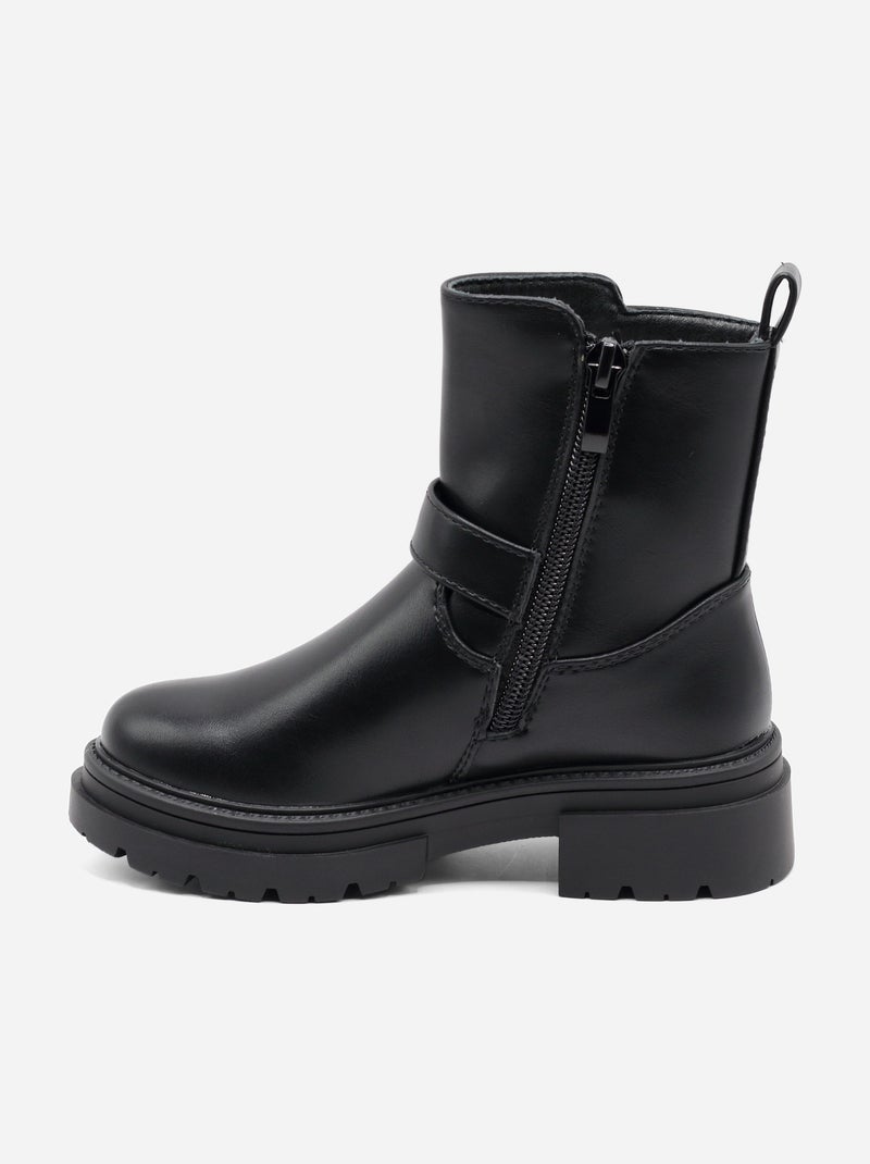 Bottines à zip Noir - Kiabi