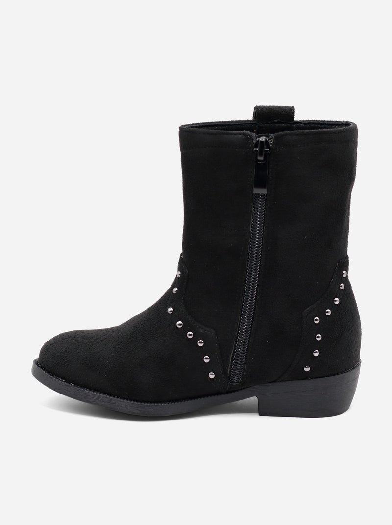 Bottines à zip Noir - Kiabi