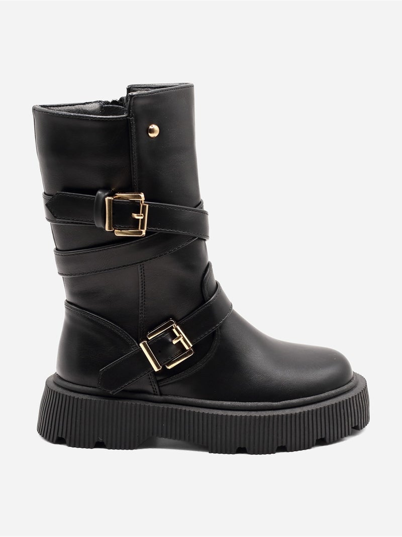 Bottines à zip Noir - Kiabi