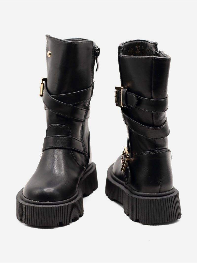 Bottines à zip Noir - Kiabi
