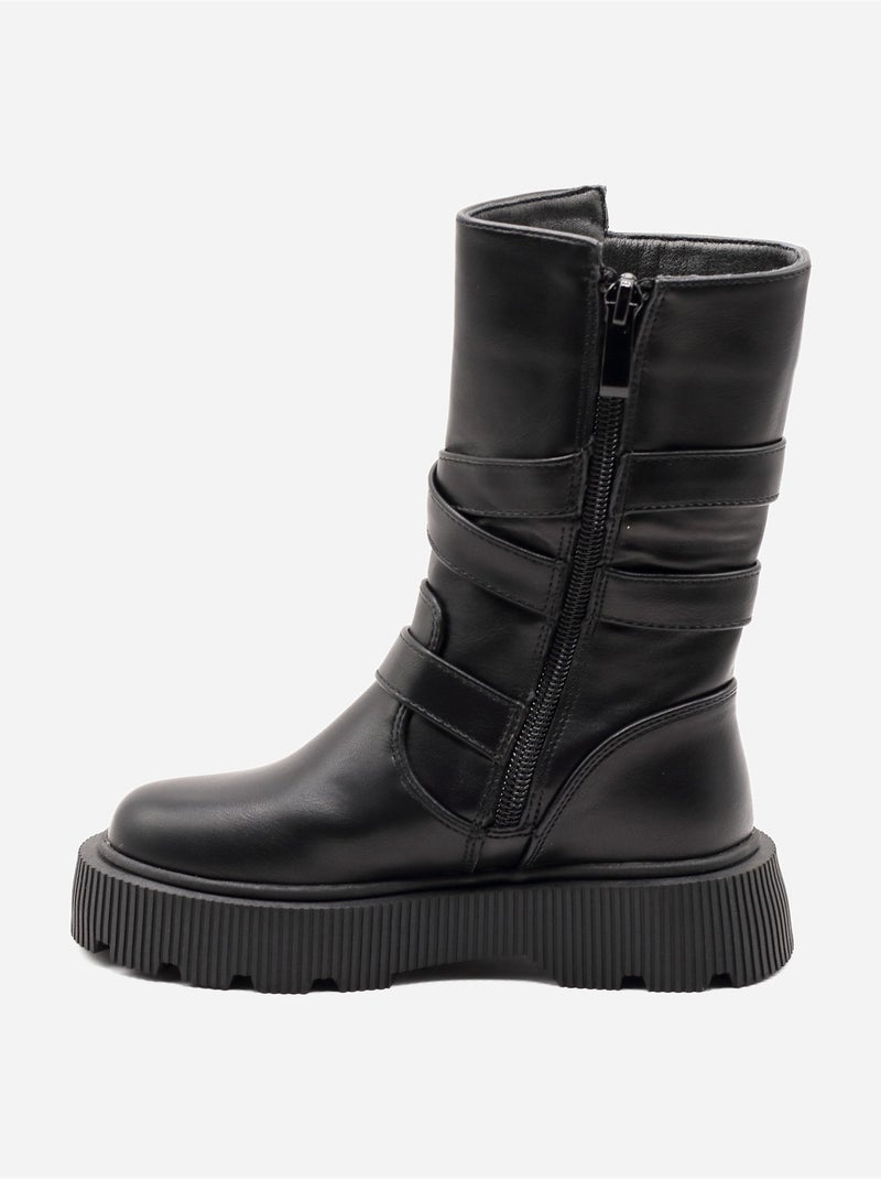 Bottines à zip Noir - Kiabi