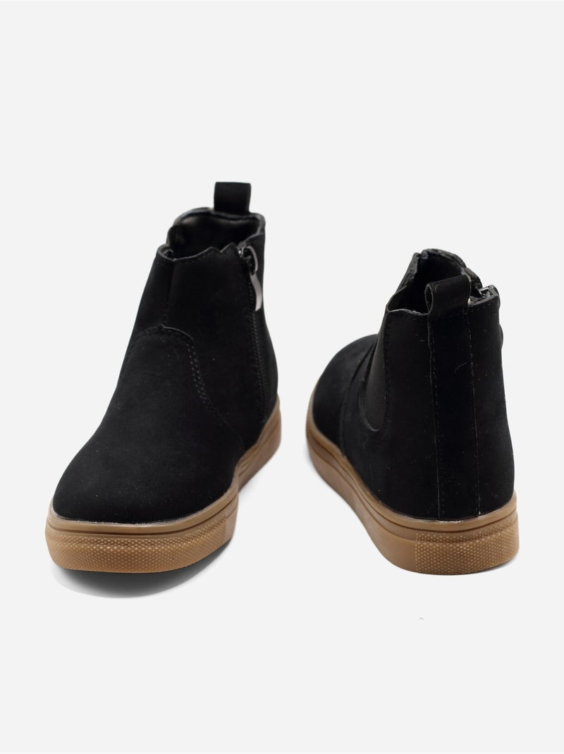 Bottines à zip Noir - Kiabi