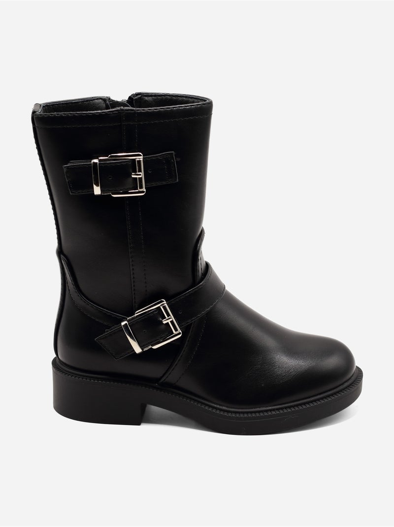Bottines à zip Noir - Kiabi
