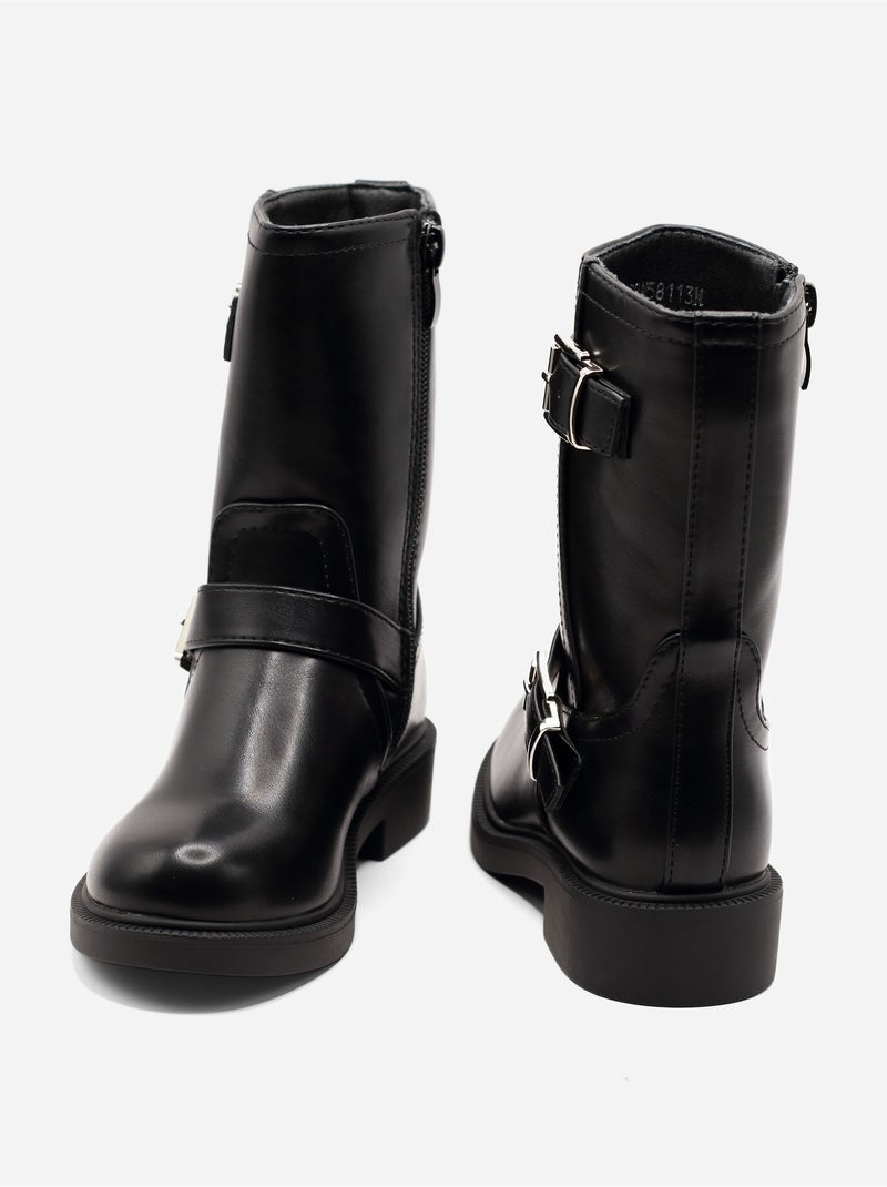 Bottines à zip Noir - Kiabi