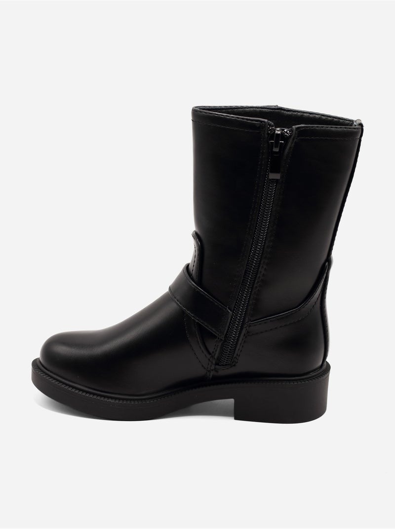 Bottines à zip Noir - Kiabi