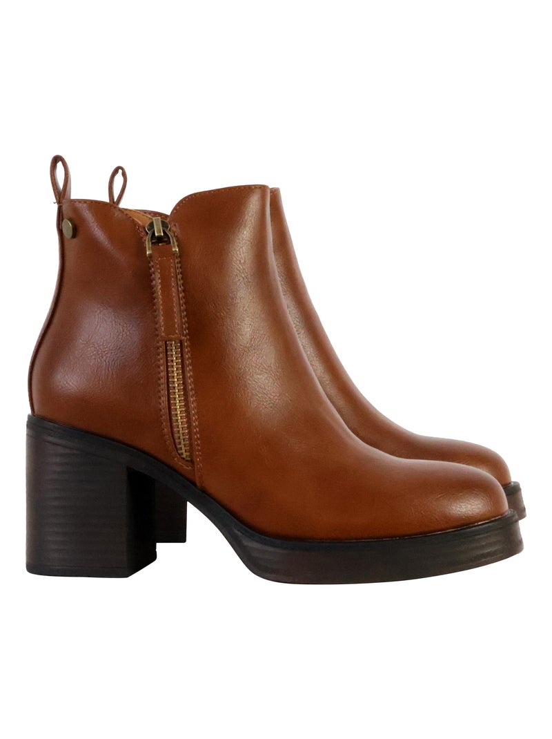 Bottines à Zip The Divine Factory Camel - Kiabi