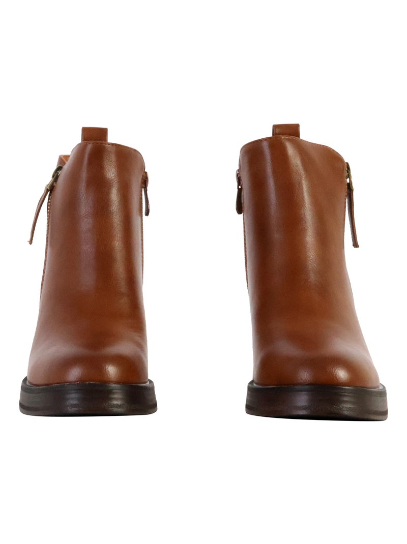 Bottines à Zip The Divine Factory Camel - Kiabi