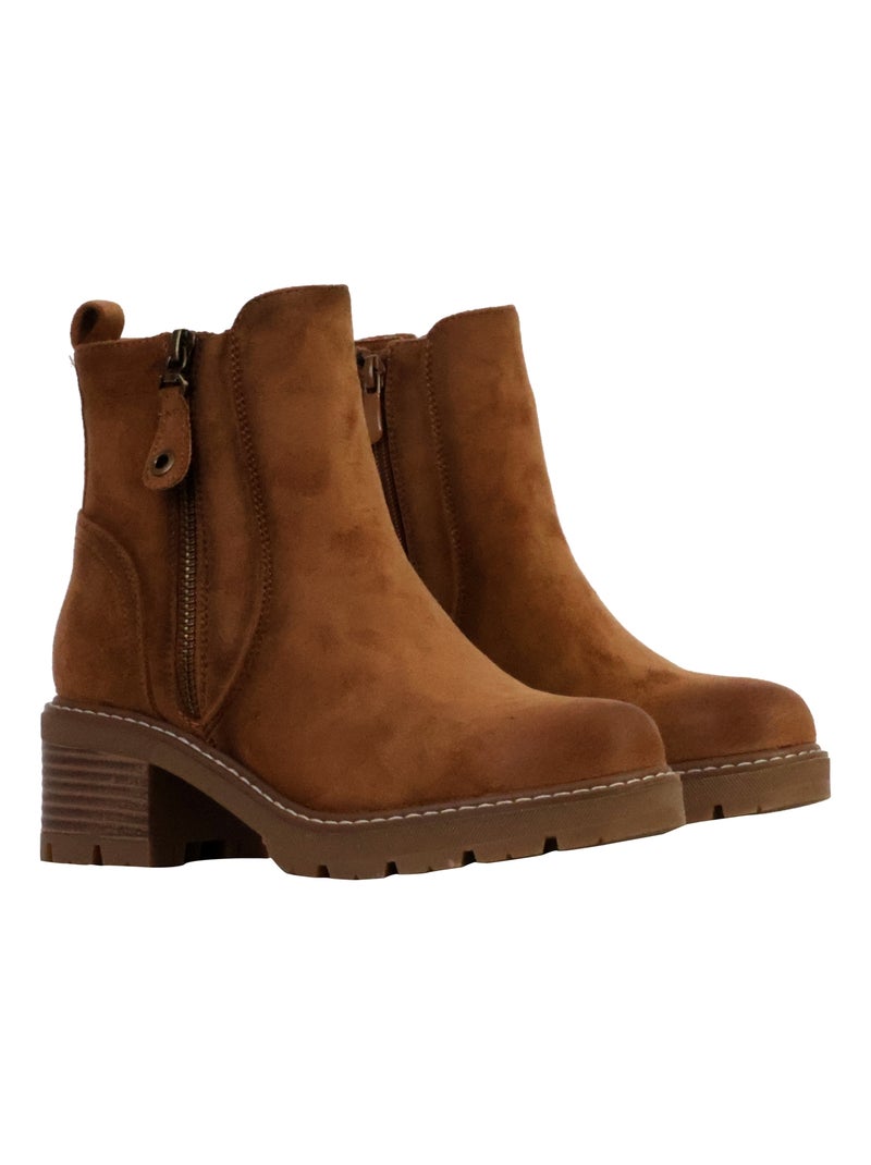 Bottines à Zip The Divine Factory Camel - Kiabi