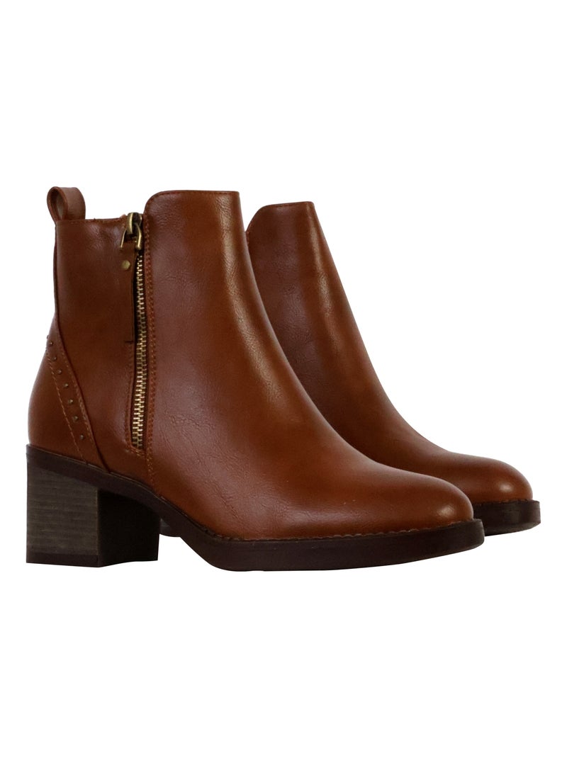 Bottines à Zip The Divine Factory Camel - Kiabi