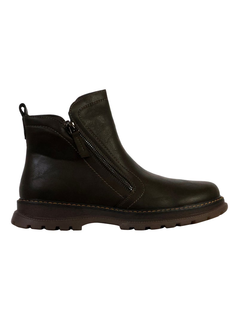 Bottines à Zip The Divine Factory Kaki - Kiabi