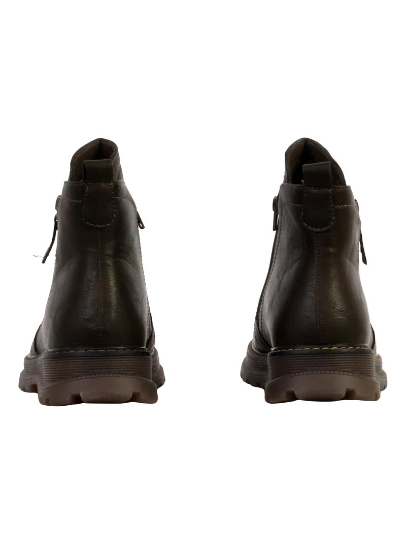 Bottines à Zip The Divine Factory Kaki - Kiabi
