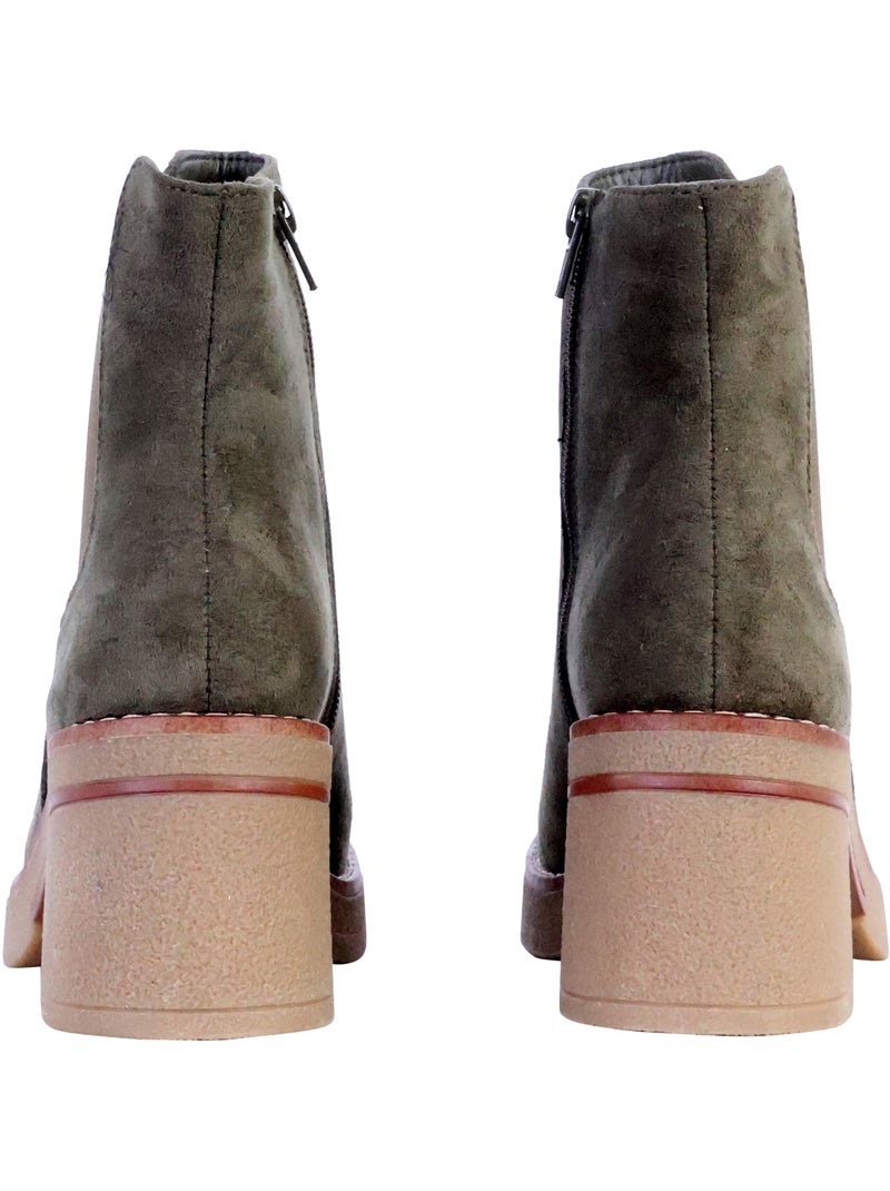 Bottines à Zip The Divine Factory Kaki - Kiabi