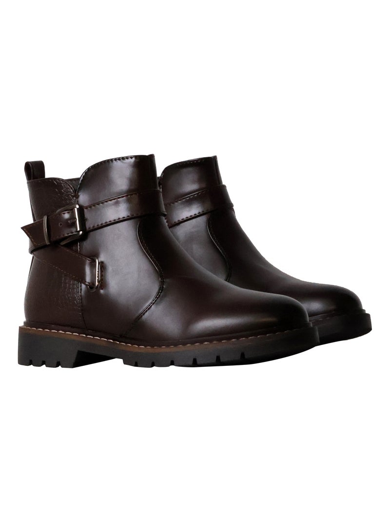 Bottines à Zip The Divine Factory Marron - Kiabi