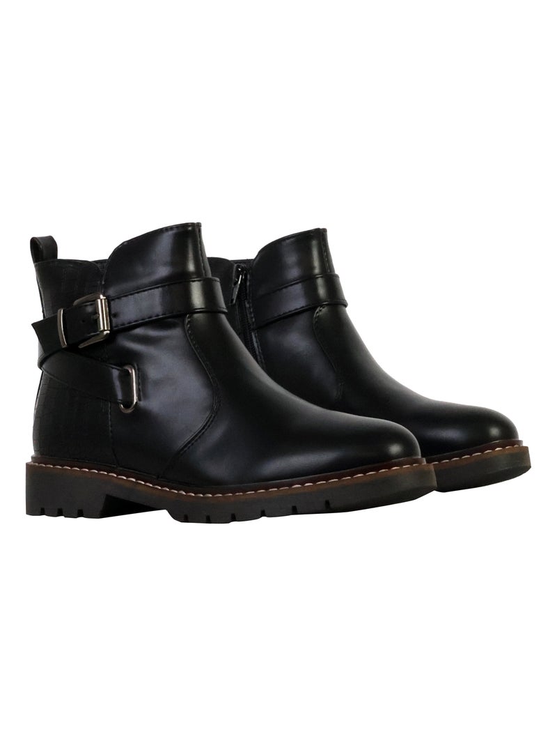 Bottines à Zip The Divine Factory Noir - Kiabi