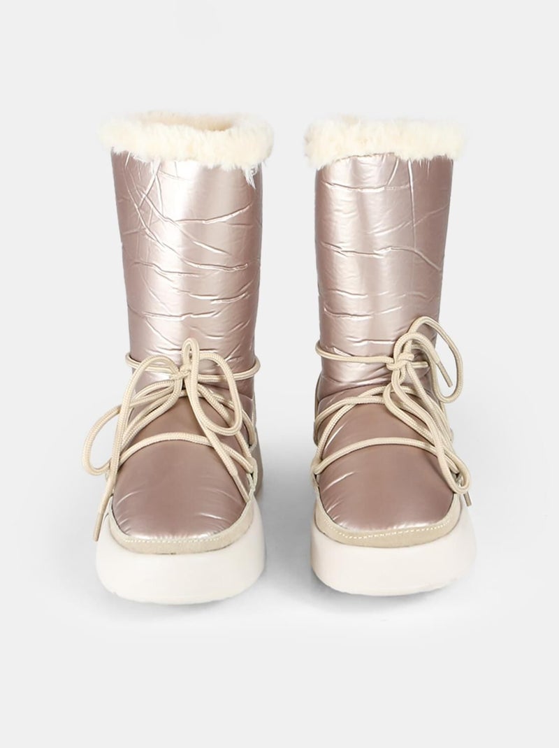 Bottines après-ski  confortables Beige - Kiabi