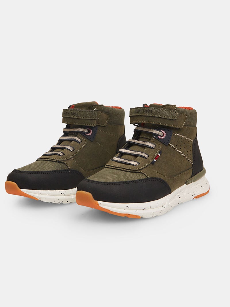 Bottines avec bande velcro BATA Kaki - Kiabi