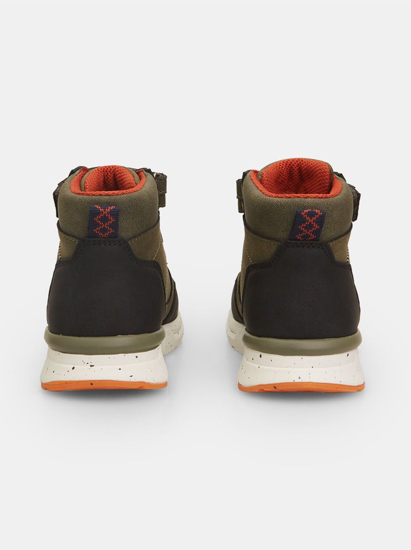 Bottines avec bande velcro BATA Kaki - Kiabi