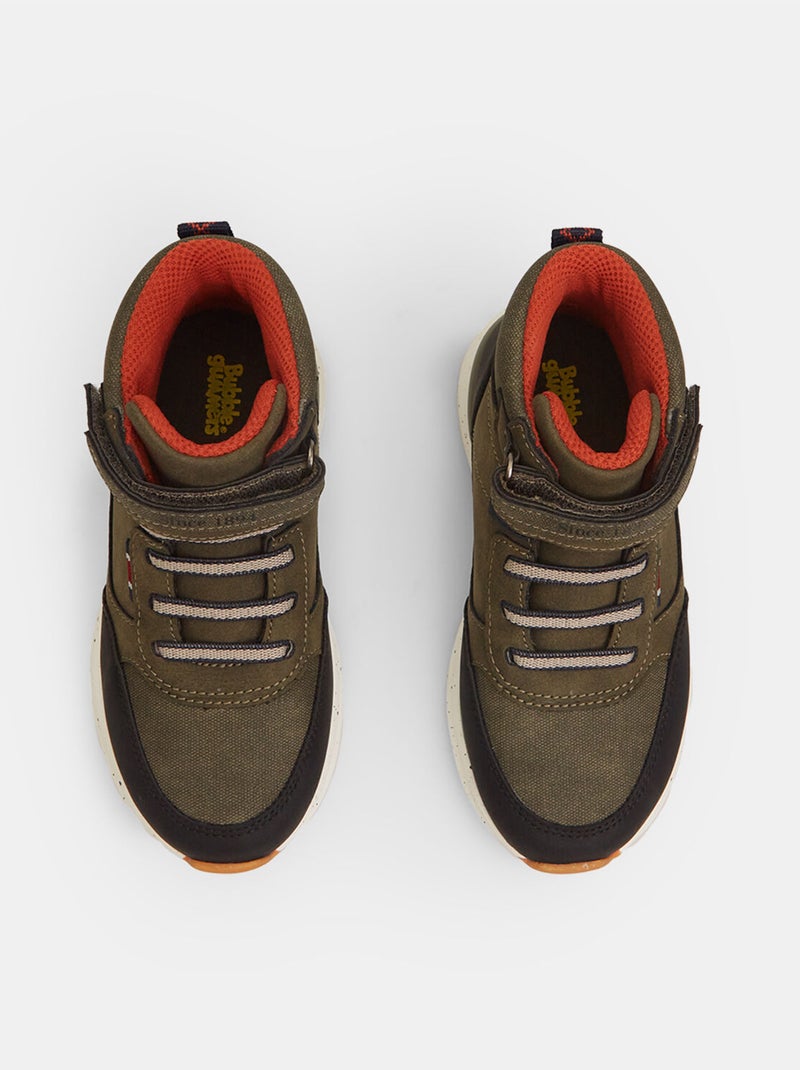 Bottines avec bande velcro BATA Kaki - Kiabi