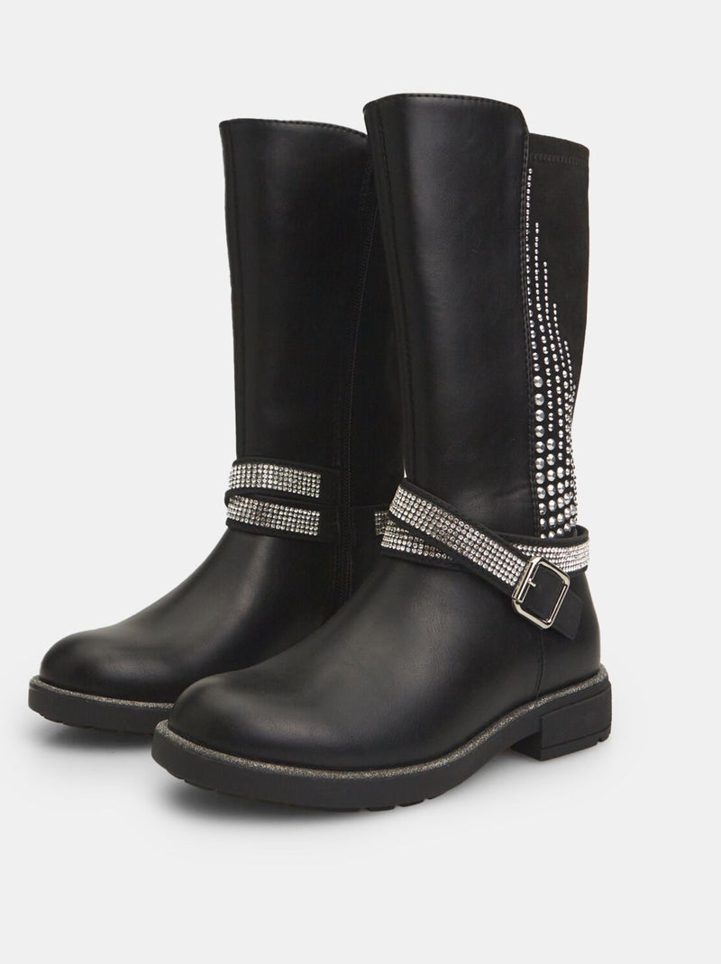 Bottines avec bracelet et strass BATA Noir - Kiabi